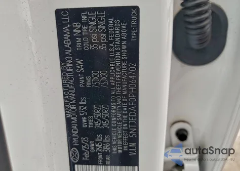 2023 Hyundai Santa Cruz Limited z USA, uszkodzony, nr VIN 5NTJEDAF0PH064702